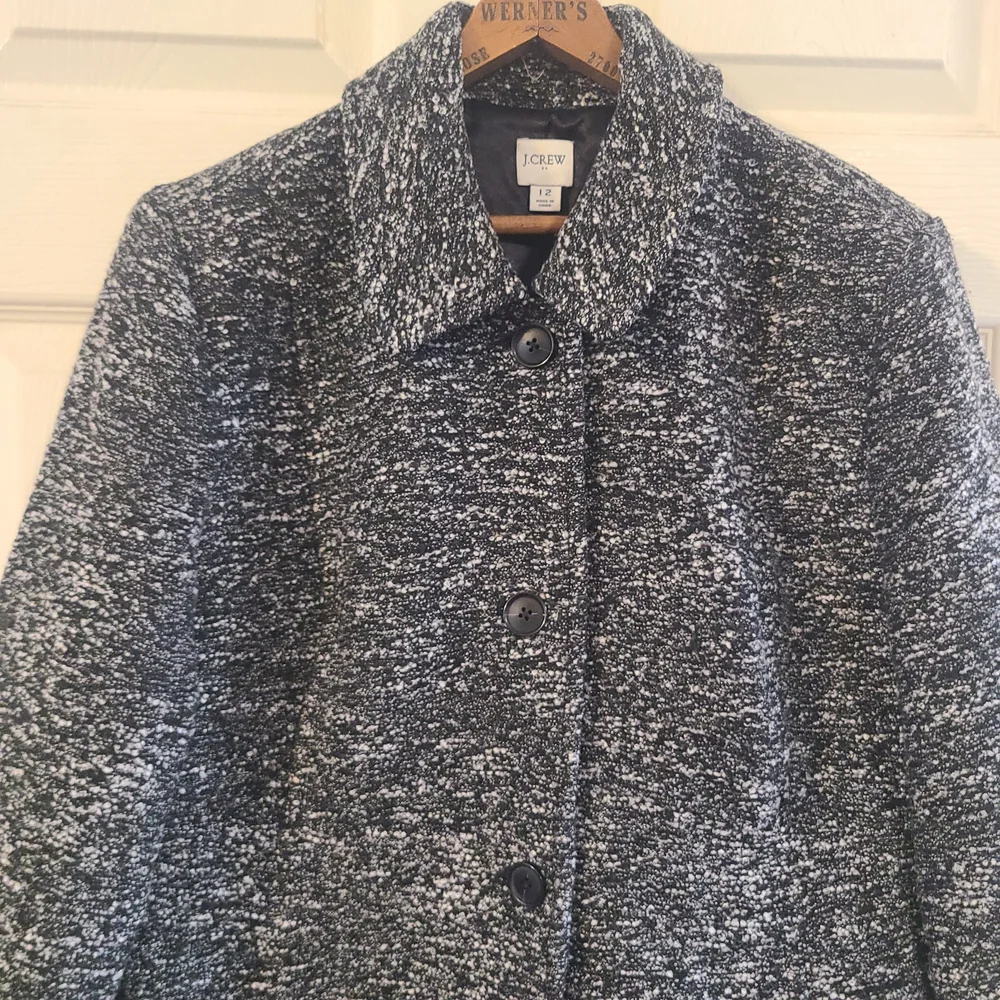 J. Crew Black and White Marled Pea Coat - Picture 13 of 16